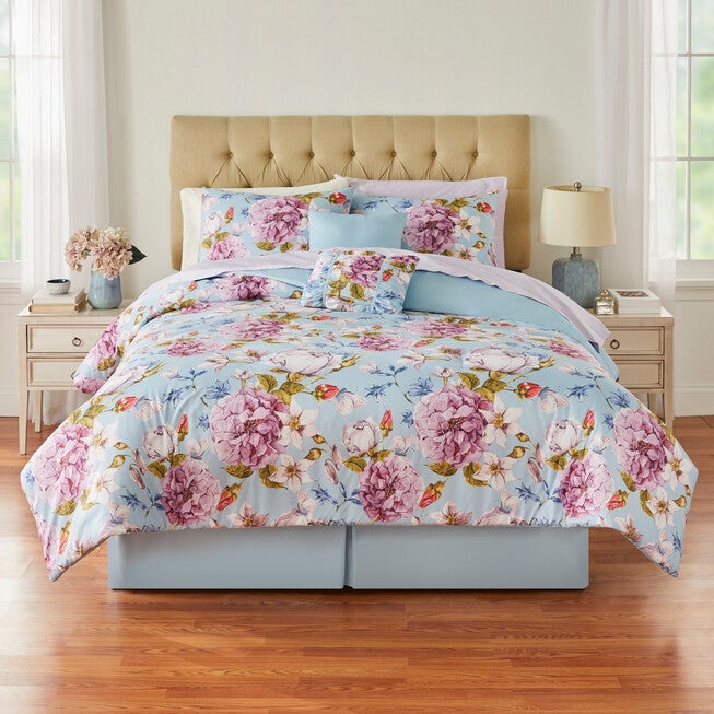 6-PC Peony Comforter Set, LAVENDER, hi-res image number 0