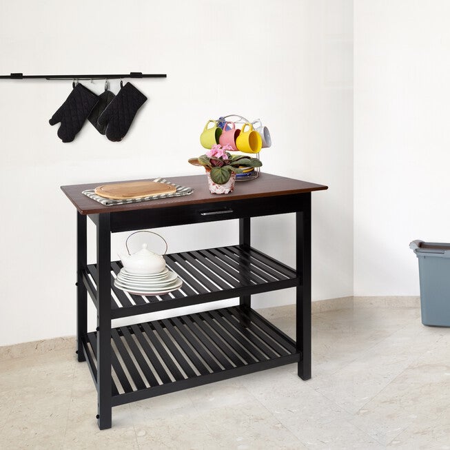 Kitchen Island with Solid Wood Top, , alternate image number 5