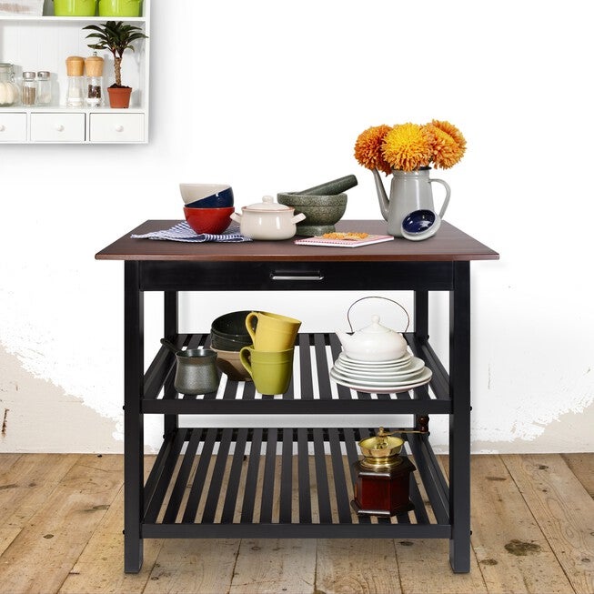 Kitchen Island with Solid Wood Top, , alternate image number 4