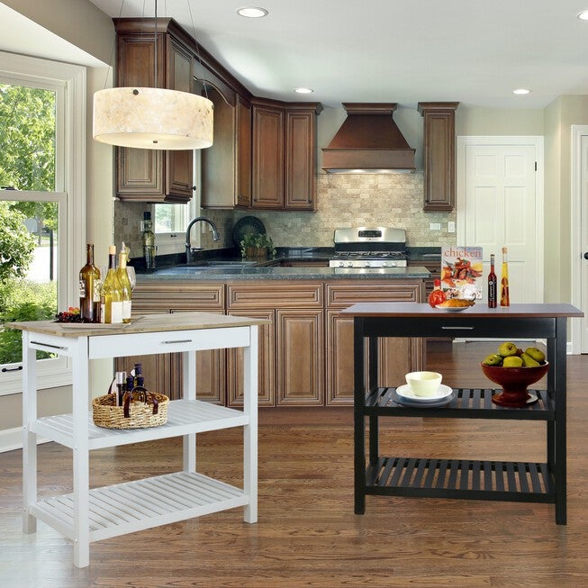 Kitchen Island with Solid Wood Top, , alternate image number 11