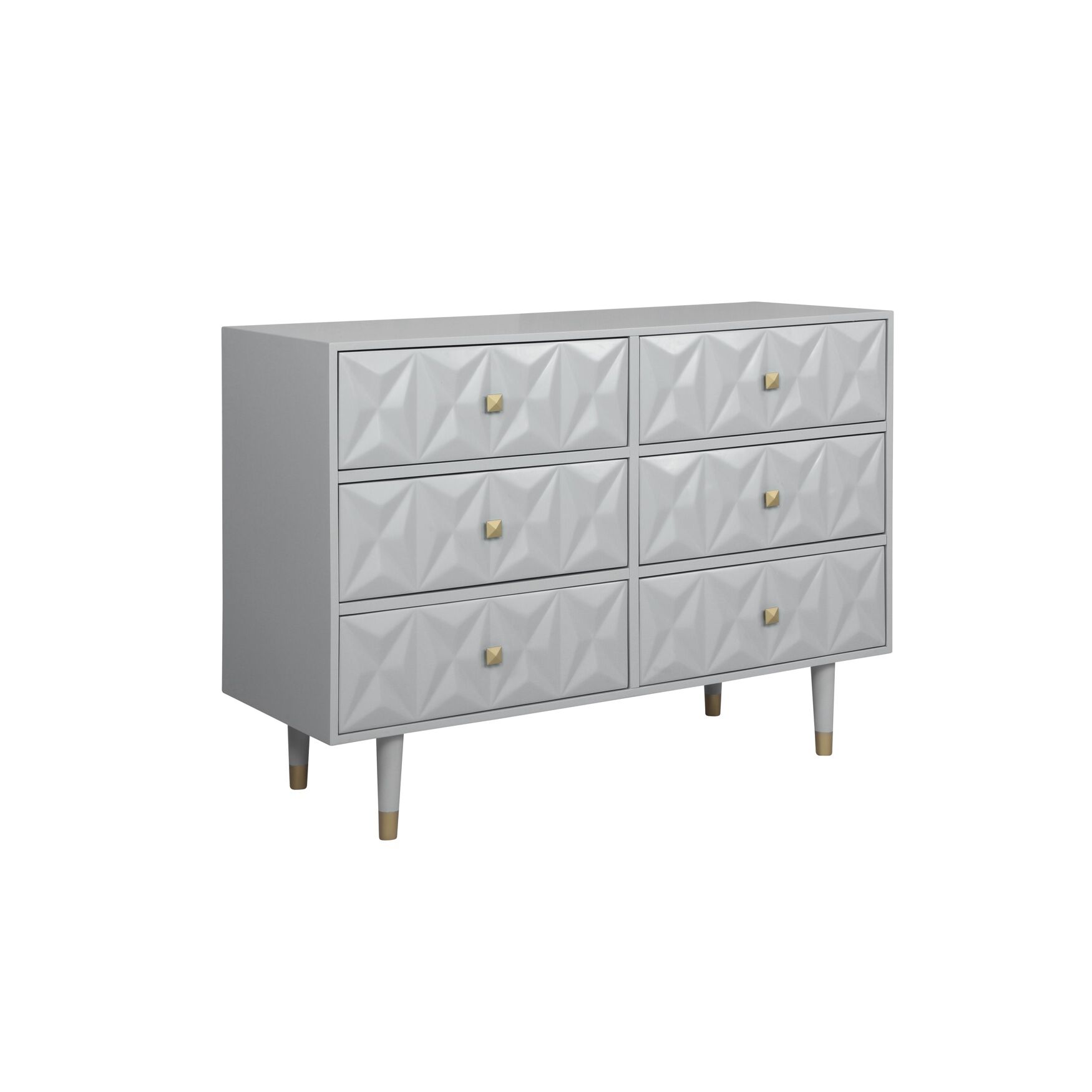 6-Drawer Geo Texture Dresser, GREY GOLD, hi-res image number 0