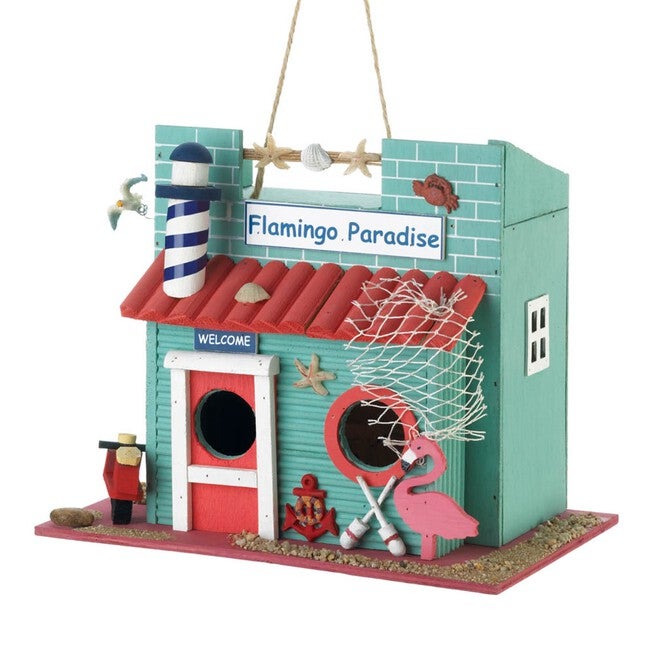 Flamingo Paradise Birdhouse, MULTICOLOR, hi-res image number 0