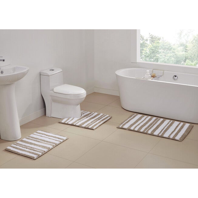 Marrakesh Collection 100% Polyester 3 Piece (17 inches X 24 inches | 20 inches X 20 inches | 21 inches X 34 inches) Bath Rug Set, , on-hover image number 1
