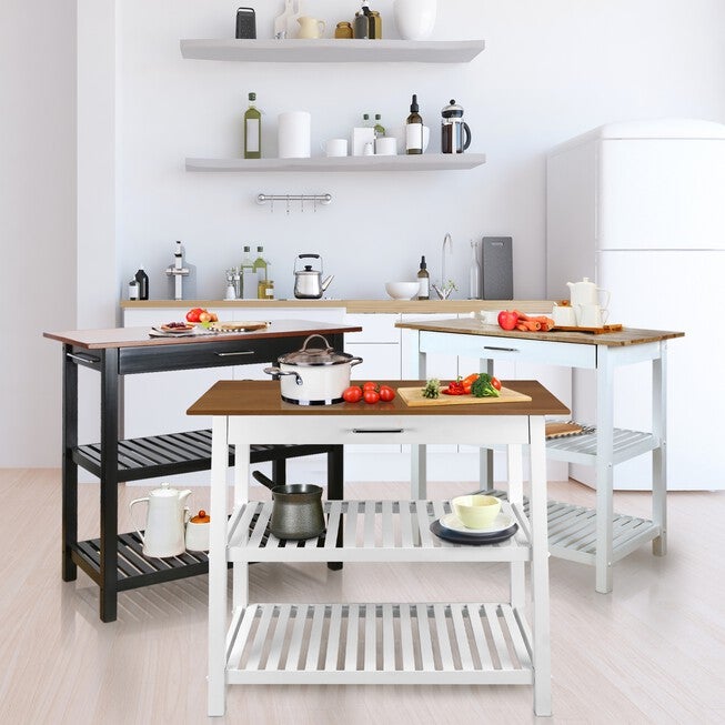 Kitchen Island with Solid Wood Top, , alternate image number 12