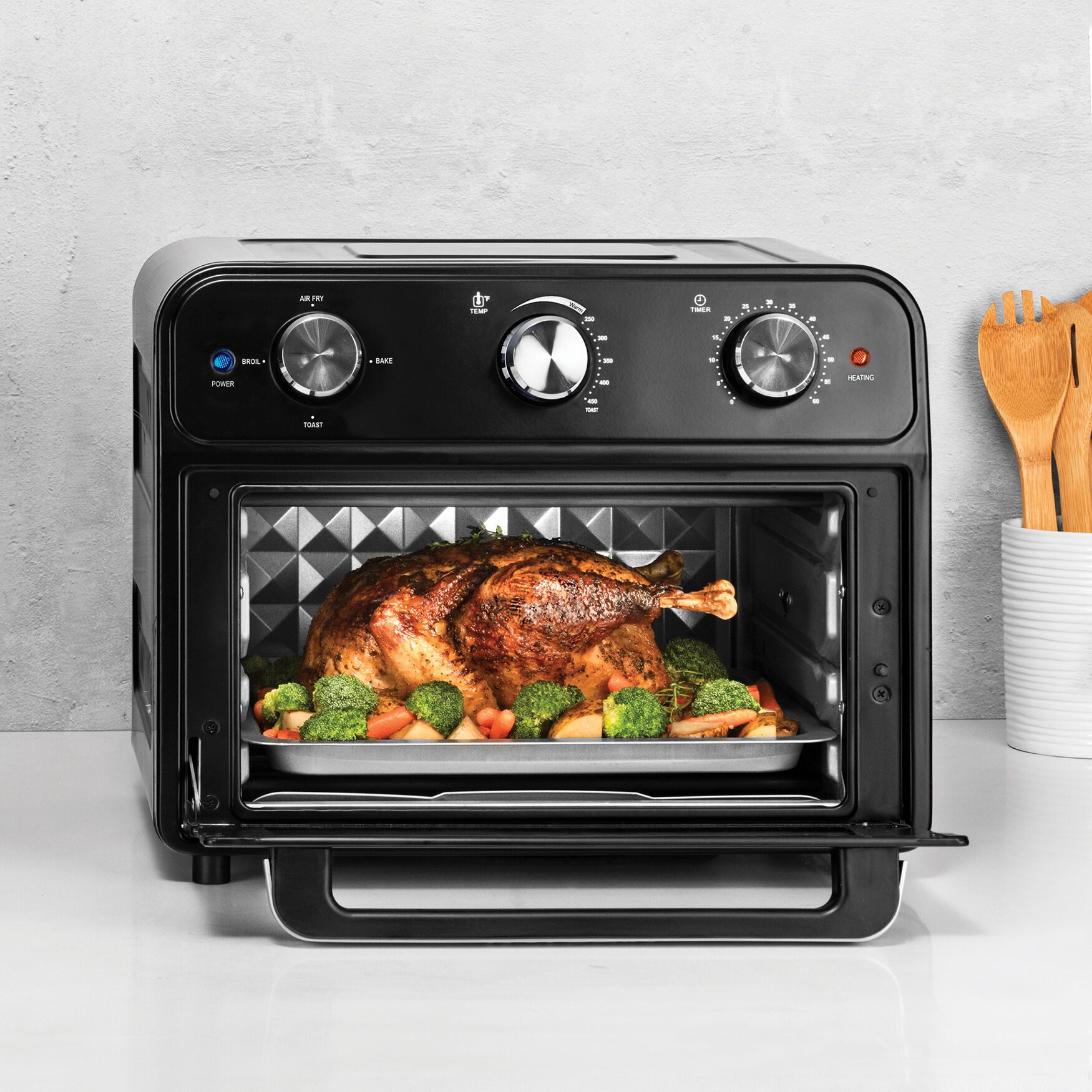 Kalorik&reg; 22 Quart Air Fryer Toaster Oven, BLACK, hi-res image number 0