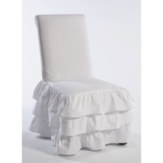 3Tier Ruffled Dining Chair Slipcover Eloquii