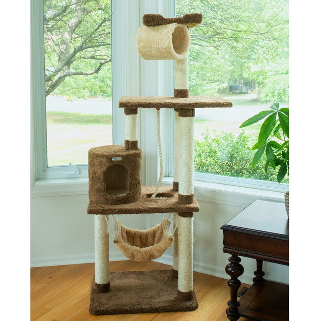 Real Wood 70 inches Cat Tree With Scratch Posts, Hammock, , on-hover image number 1