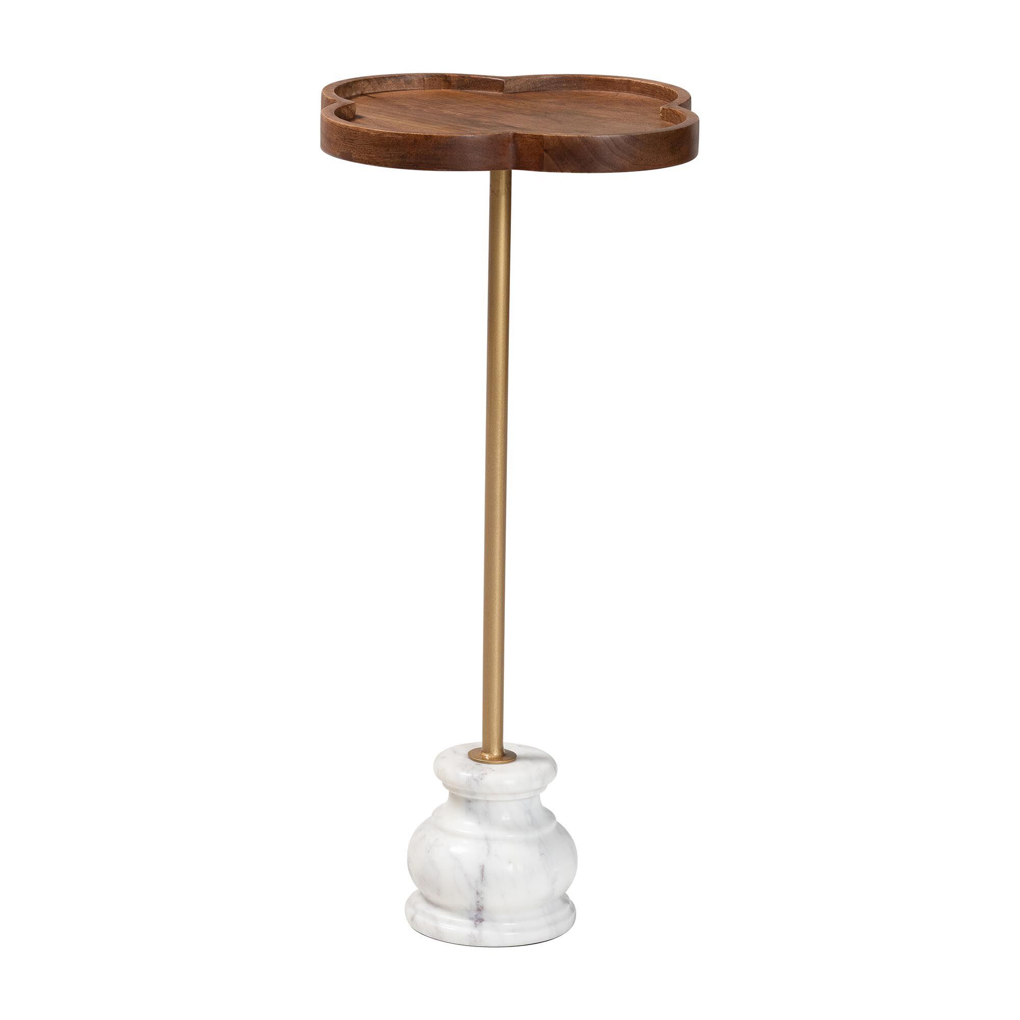 Gezana Drink Table with Marble Base, WHITE, alternate image number 2