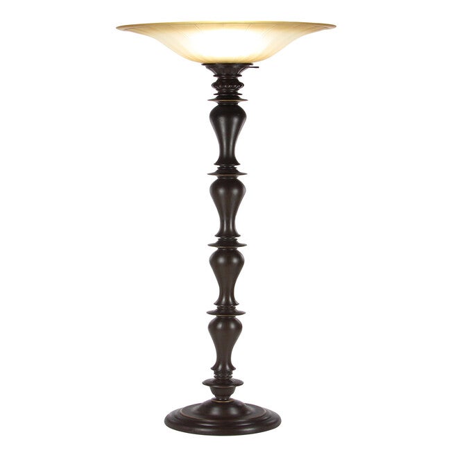 Brown Tempered Glass Torchiere Floor Lamp, BROWN, hi-res image number 0