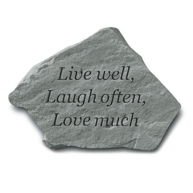 Live Well, Laugh Often, Love Much Garden Accent Stone, GREY, hi-res image number null