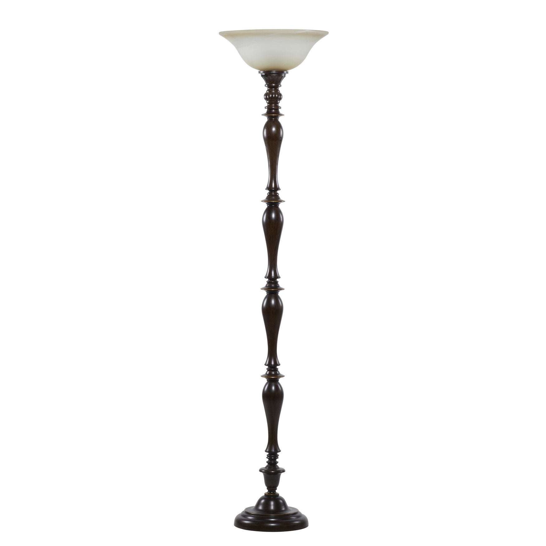 Brown Tempered Glass Torchiere Floor Lamp Eloquii