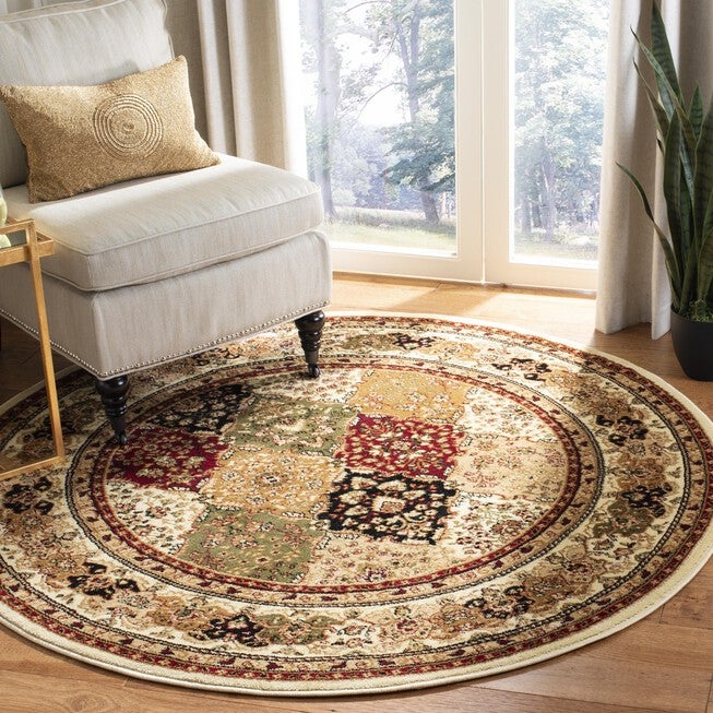 Lyndhurst 221 Multi / Ivory 8' X 8' Round Round Rug, , on-hover image number 1