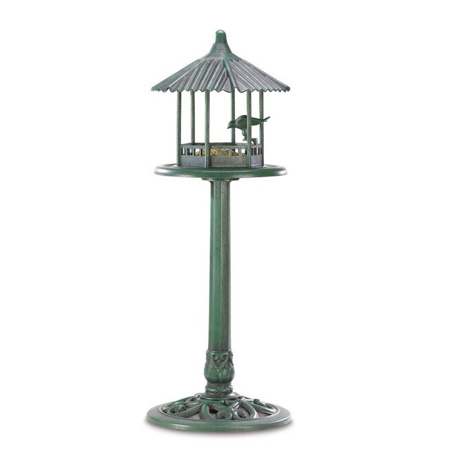 Verdigris Gazebo Standing Bird Feeder, GREEN, hi-res image number 0