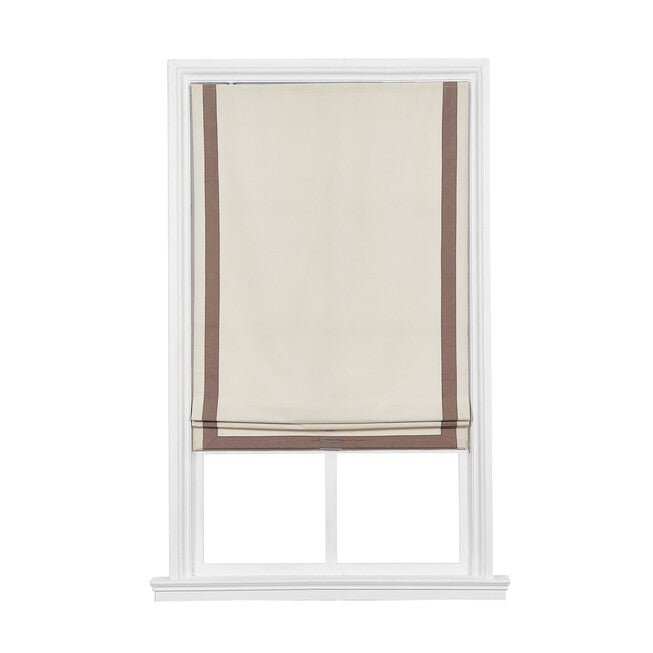 Cordless Inset Border Flat Roman Shade, SANDSTONE, hi-res image number 0