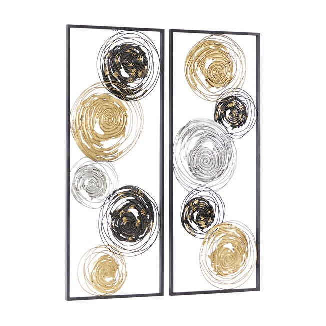 Set Of 2 Black Metal Contemporary Wall Decor, , alternate image number 3