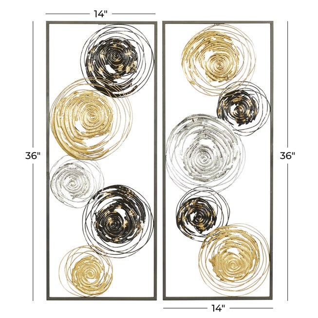 Set Of 2 Black Metal Contemporary Wall Decor, , alternate image number 6