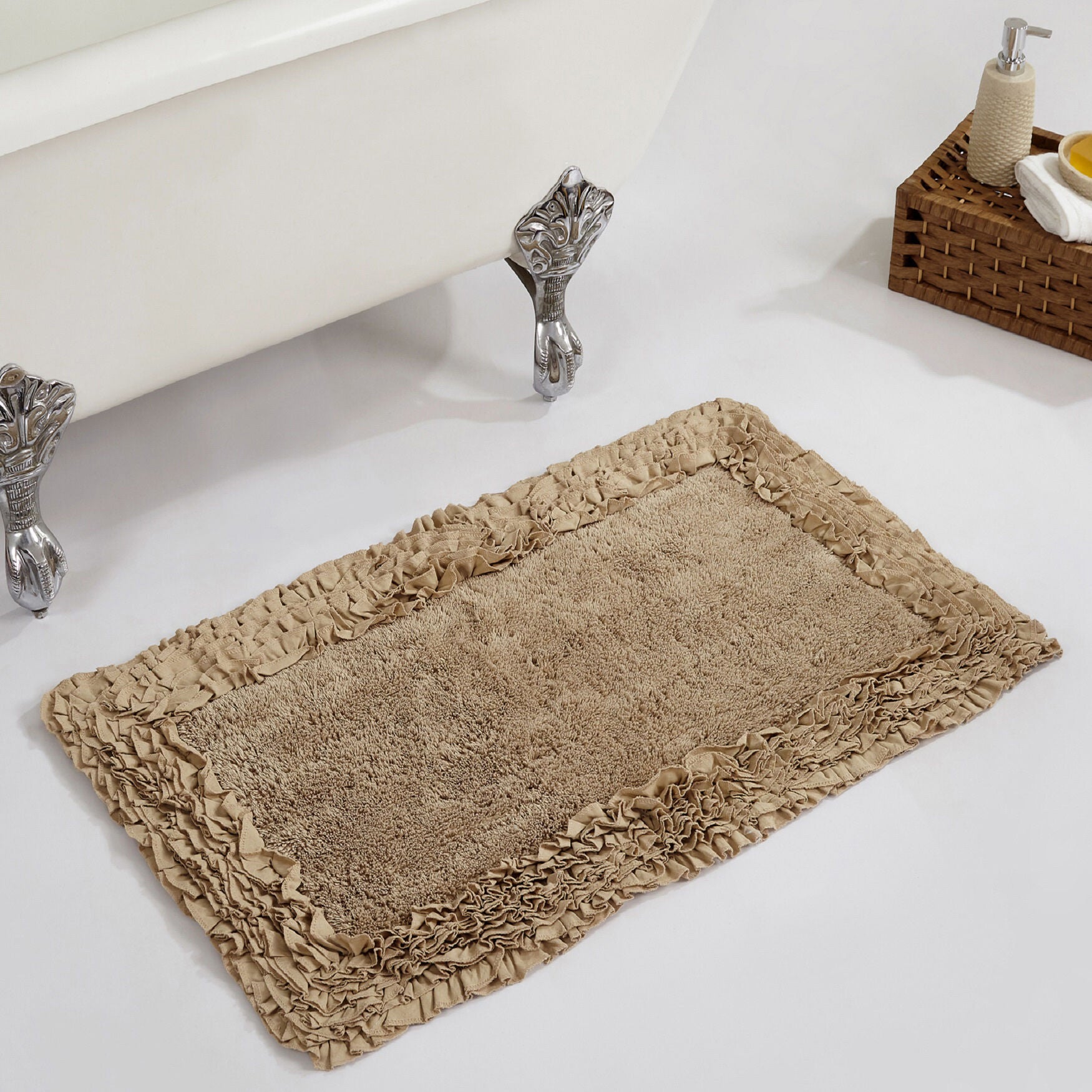 Shaggy Border Bath Rug Mat, 21
