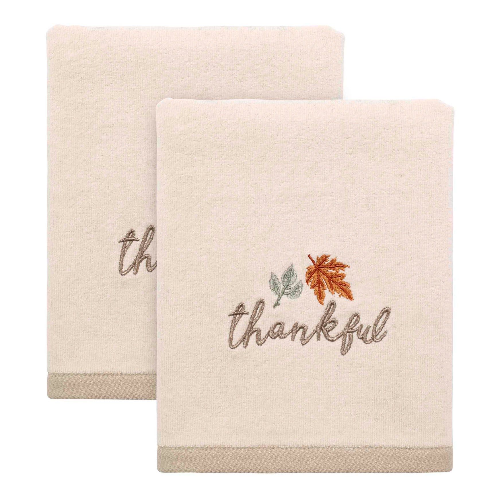 "Thankful" Decorative Hand Towel, Set of 2
