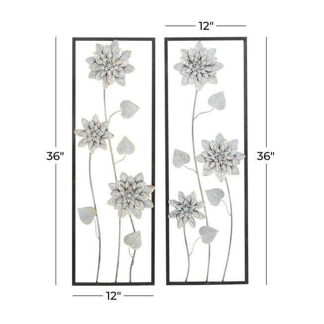 Set Of 2 Grey Metal Contemporary Wall Decor, , alternate image number 6