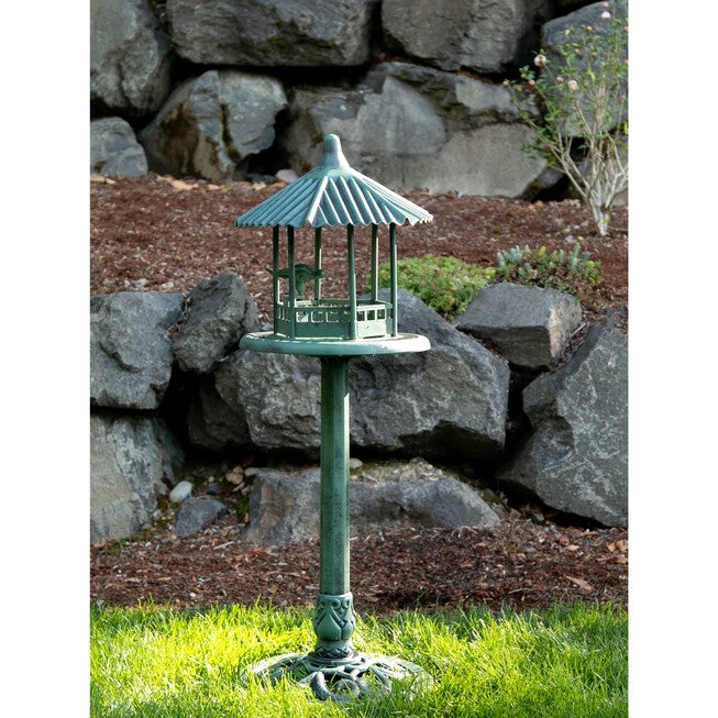 Verdigris Gazebo Standing Bird Feeder, , alternate image number 2