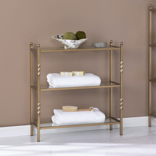 Reinzo 3-Tier Bathroom Shelf, GOLD, hi-res image number null