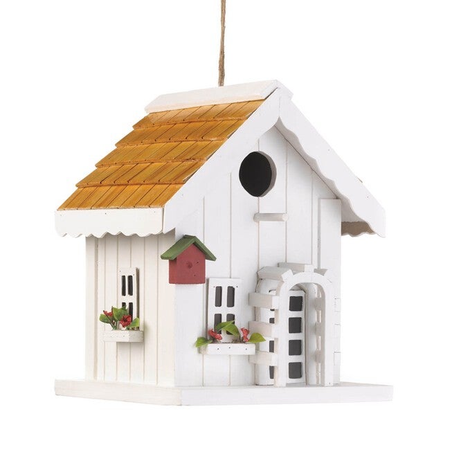 Cheerful Happy Home Birdhouse, WHITE, hi-res image number 0