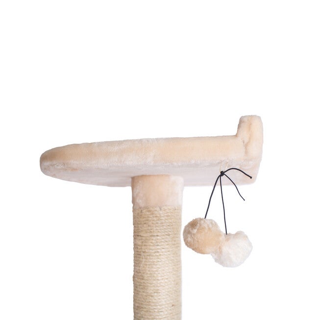 64 inches Real Wood Cat Tree With Sractch Sisal Post, Soft-Side Playhouse, , alternate image number null