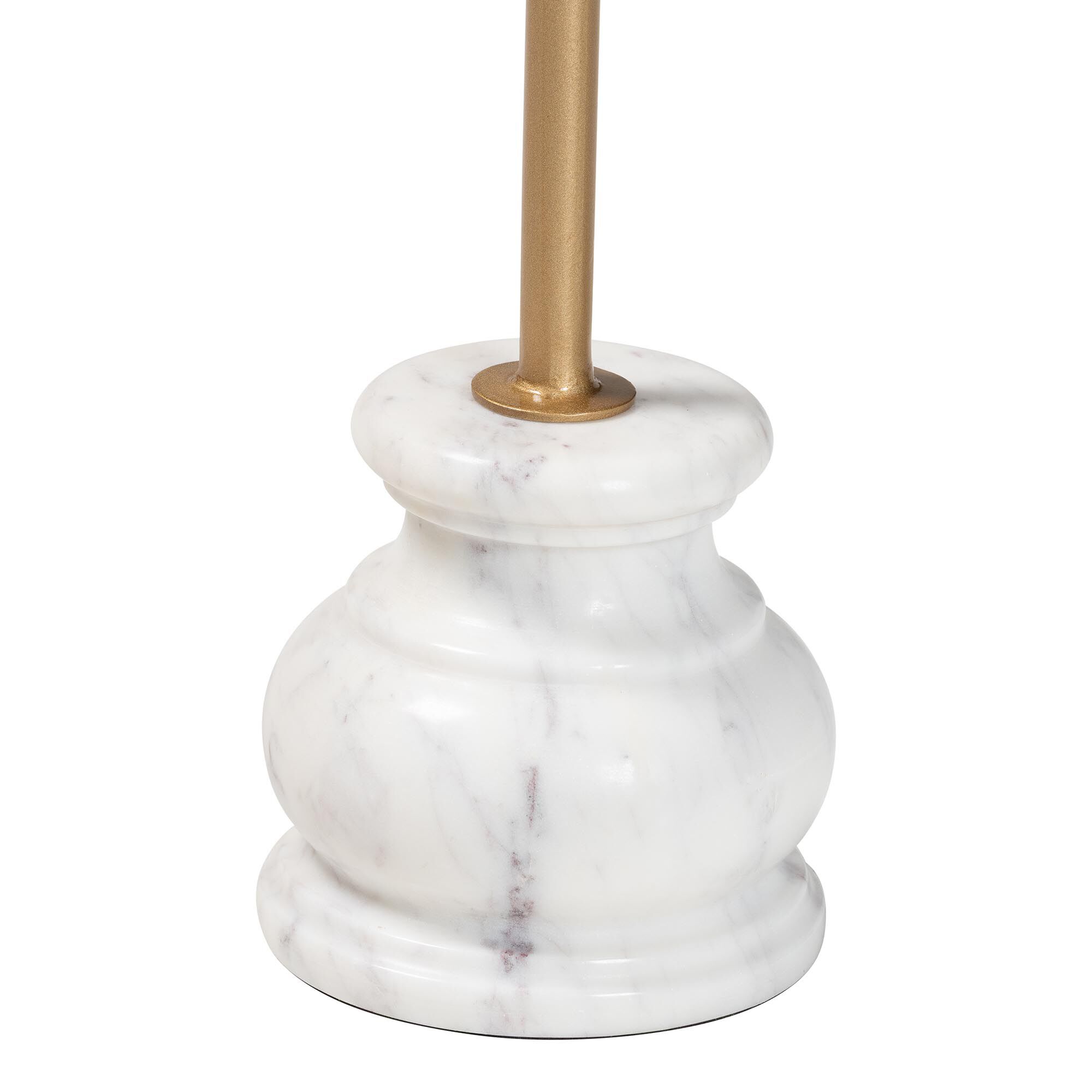 Gezana Drink Table with Marble Base, WHITE, alternate image number 4