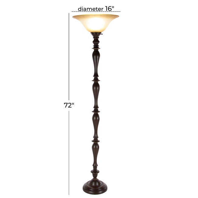 Brown Tempered Glass Torchiere Floor Lamp, , alternate image number 3