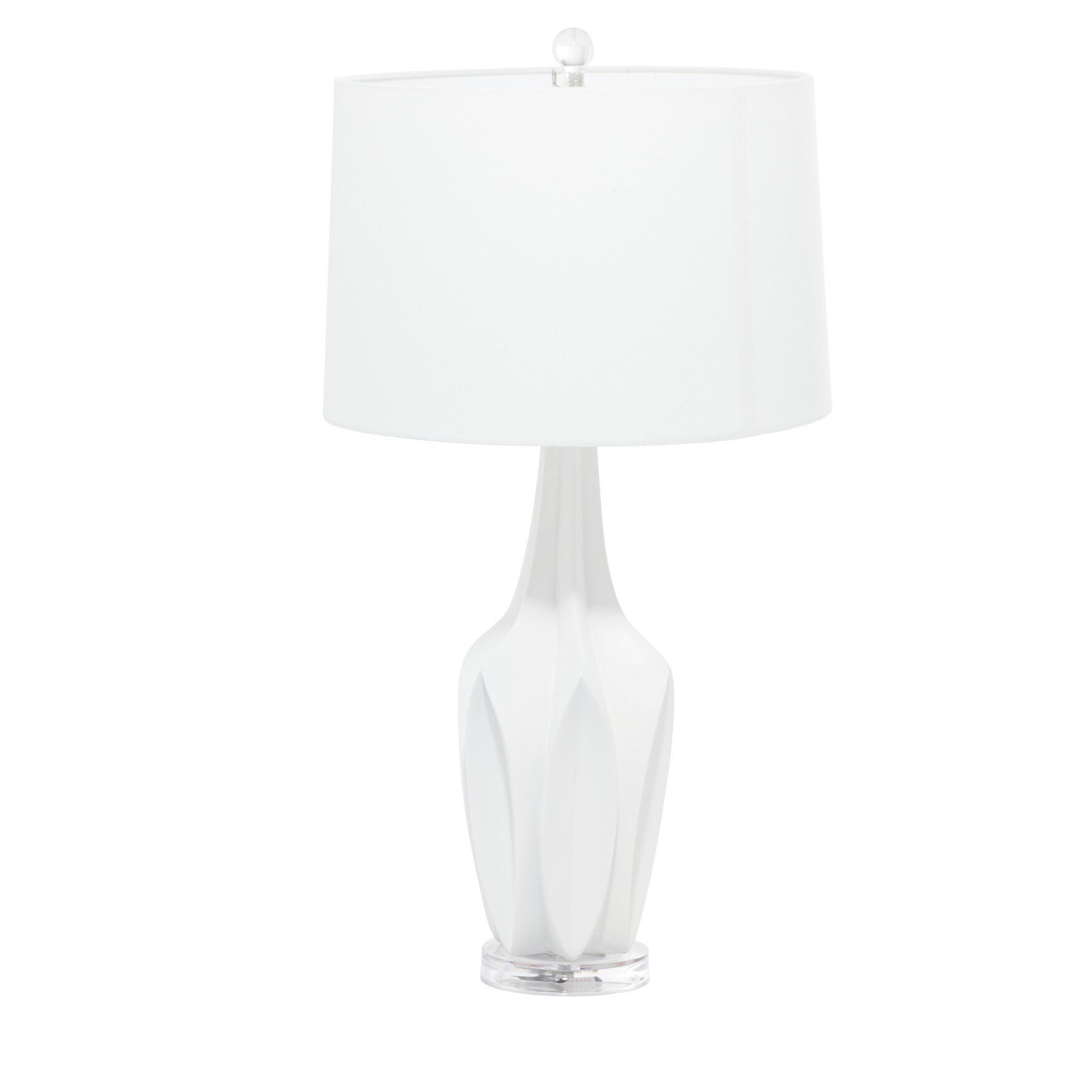 White Polystone Coastal Accent Lamp, WHITE, hi-res image number 0