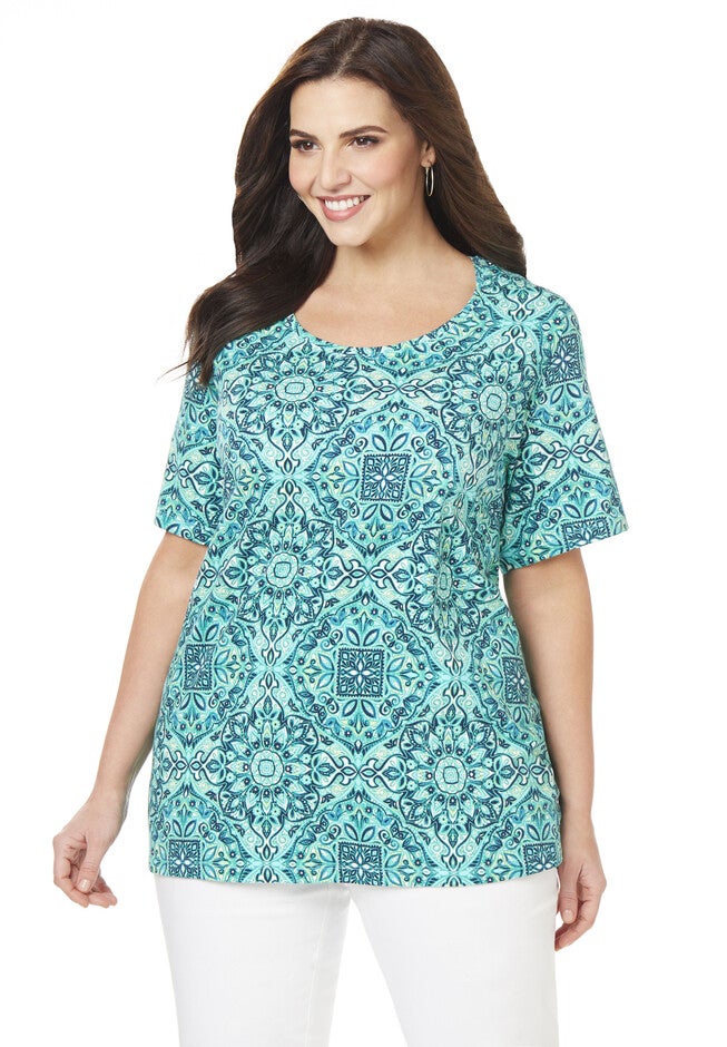 Striking Symmetry Tee, MARINER NAVY GEO AQUA, hi-res image number 0