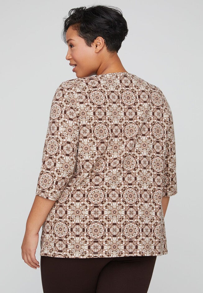Soft Kaleidoscope Print Top, , on-hover image number 1