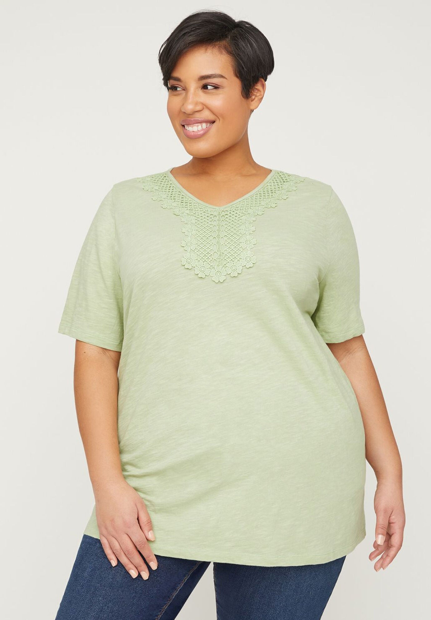 Embroidered Blossom Top, SWAMP, hi-res image number 0