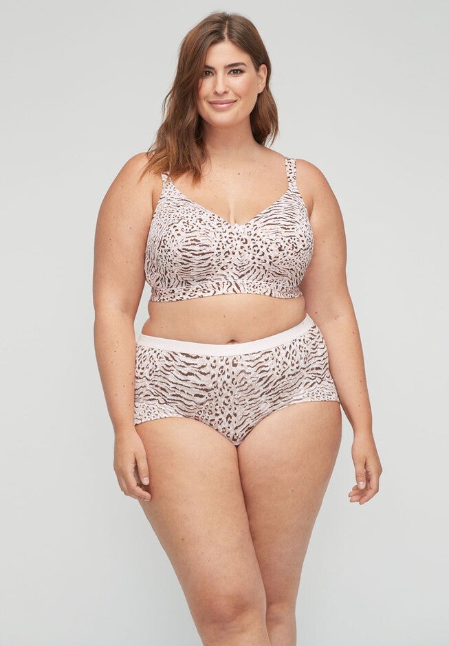 Full-Coverage Smooth No-Wire Bra, ANIMAL NEUTRAL, hi-res image number 0