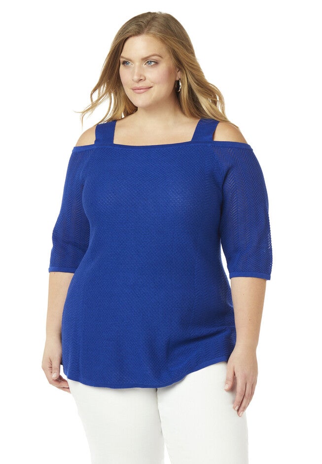 Madera Cold-Shoulder Sweater, SURF THE WEB, hi-res image number 0