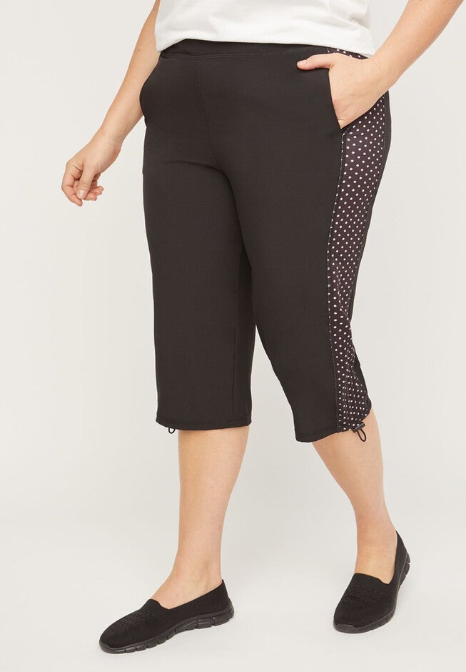 Relaxed Capri With Polka Dot Inset, POLKA DOT, hi-res image number null