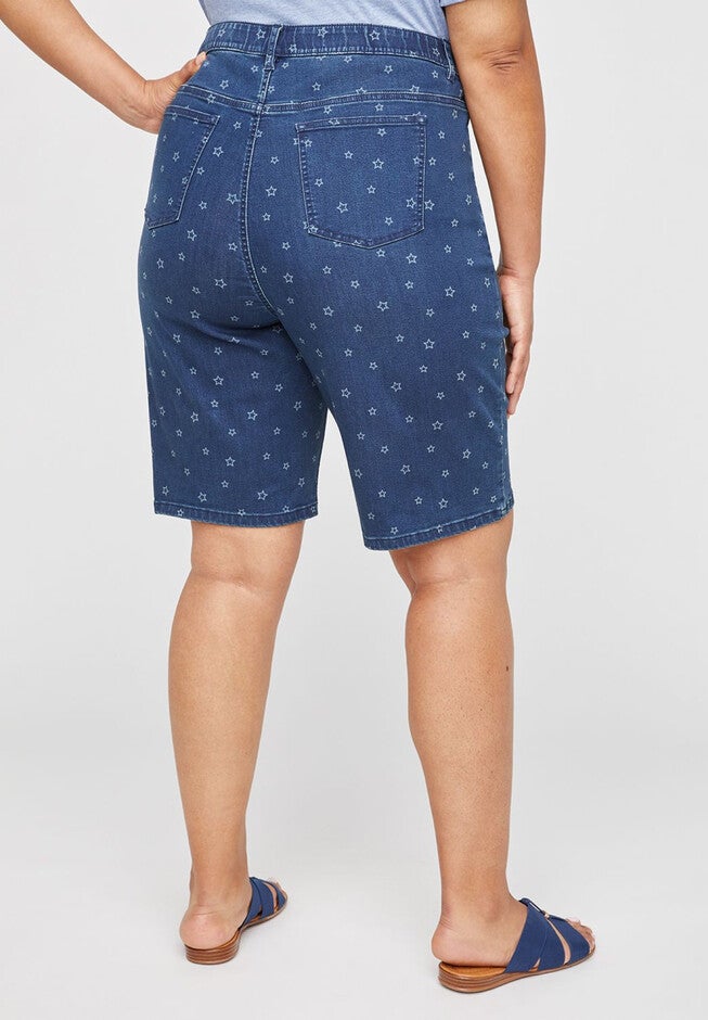 Jean Short With Star Motif, , on-hover image number 1