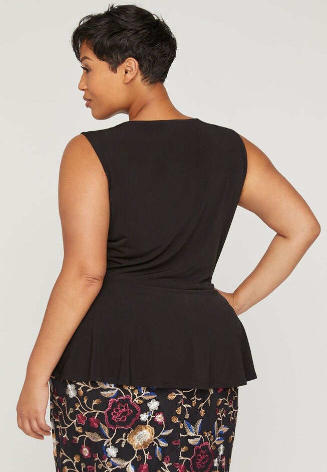 Black Label Garden Vale Peplum Tank, , on-hover image number null
