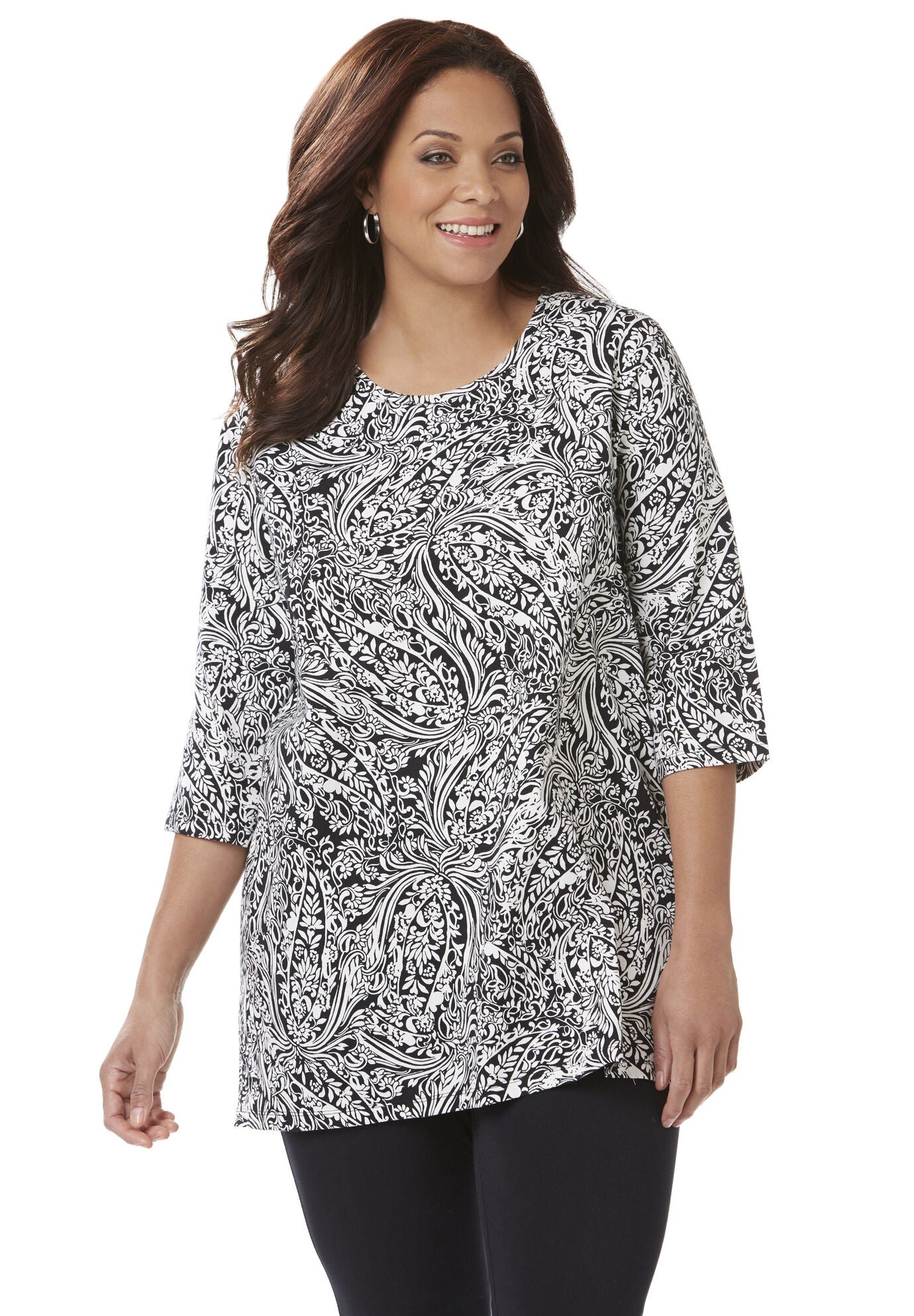 Flourish Easy Fit Tee, BLACK, hi-res image number 0