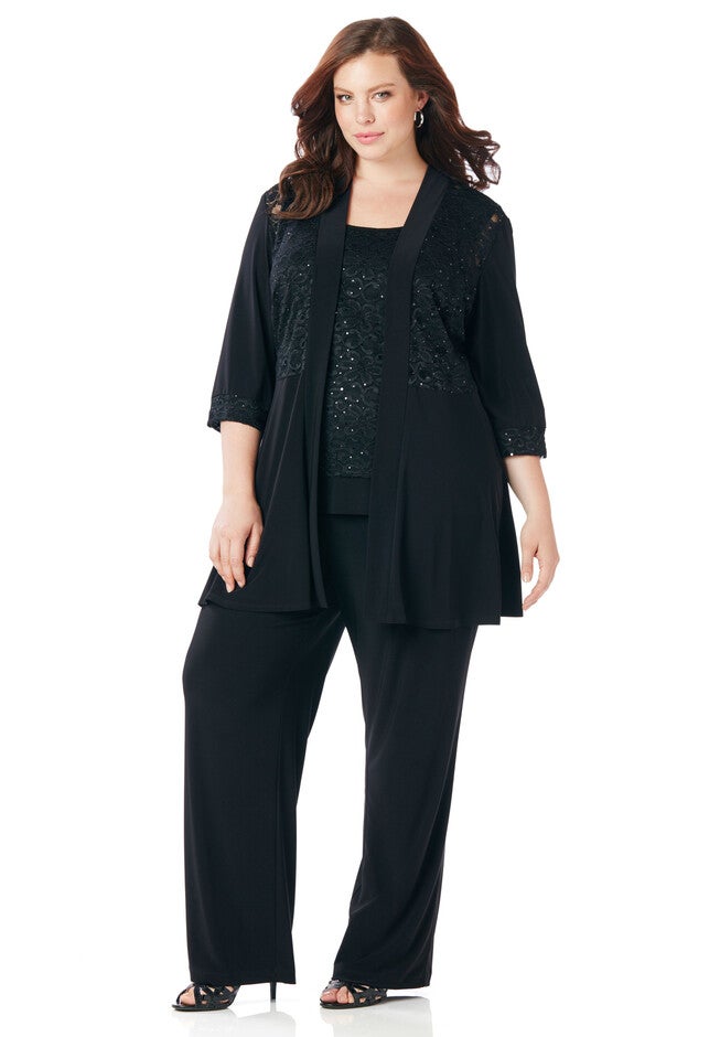 Sparkling Lace Pantsuit, BLACK, hi-res image number 0
