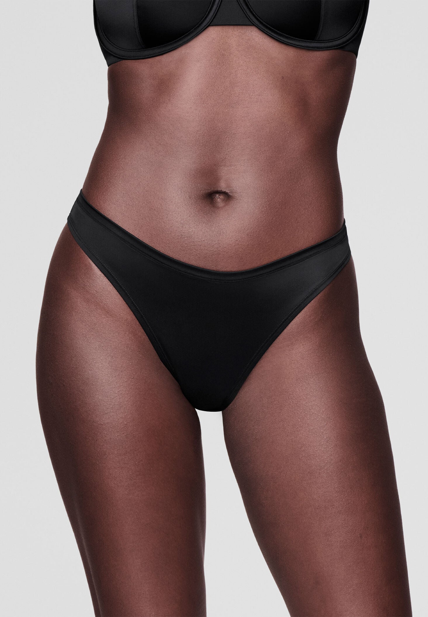 The Thong - Satin, BLACK SHINE, alternate image number 2