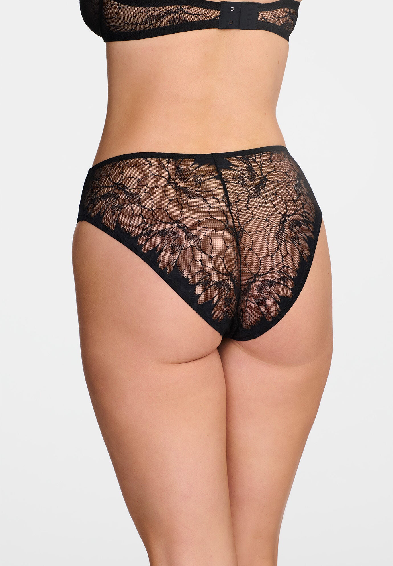 The Highwaist- Floral Lace, BLACK, alternate image number 3