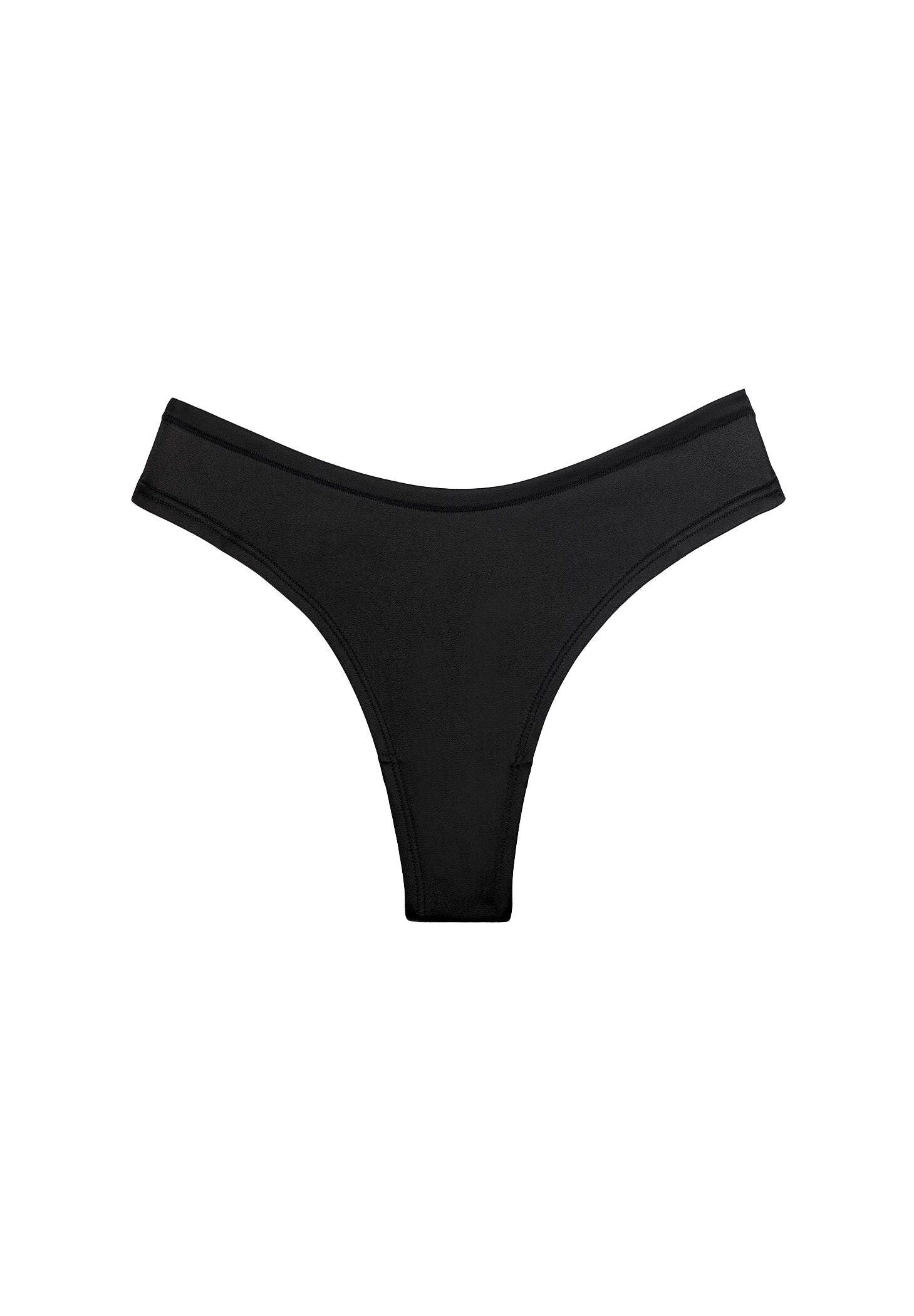 The Thong - Satin, BLACK SHINE, on-hover image number 1