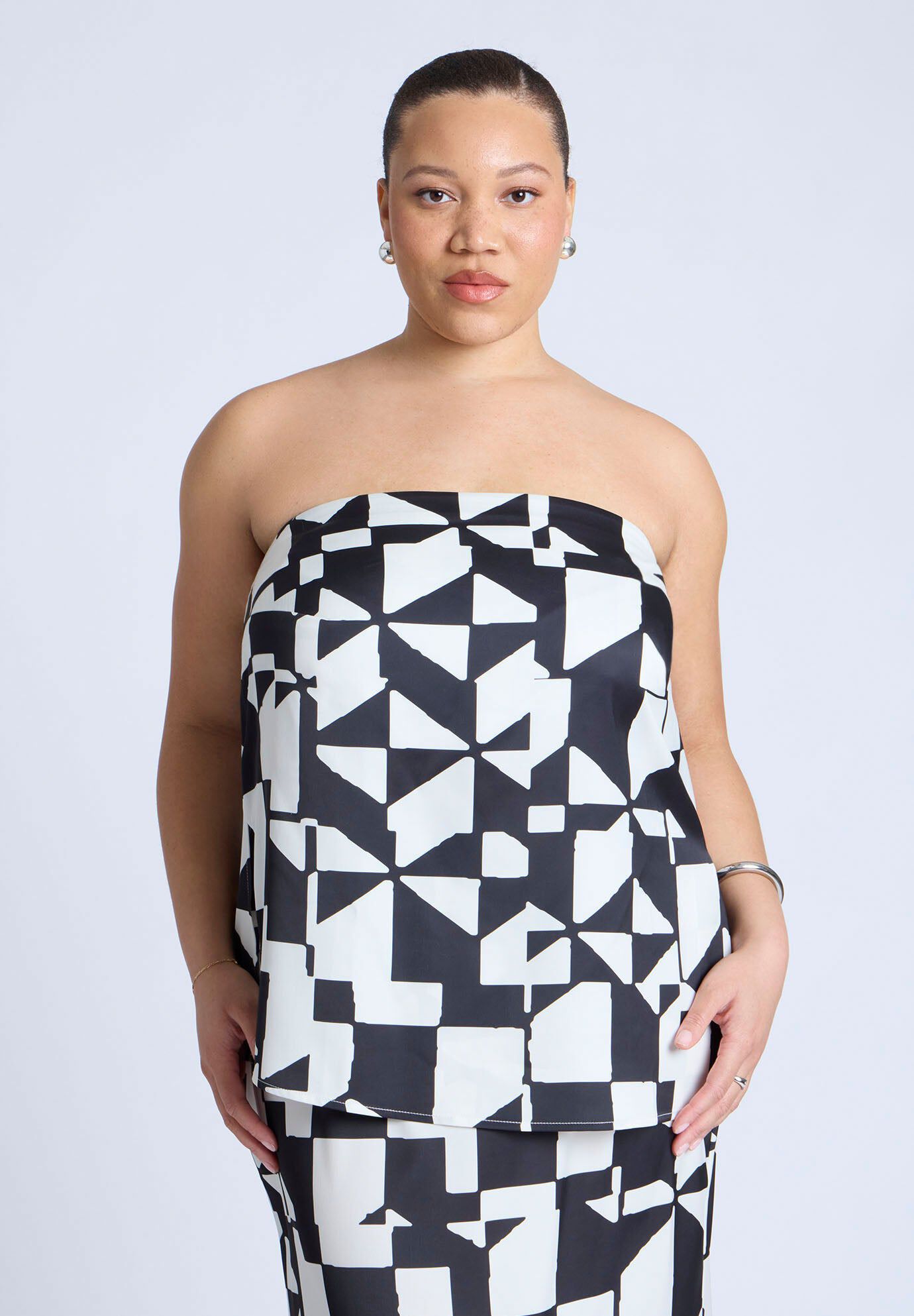 Column Satin Tube Top