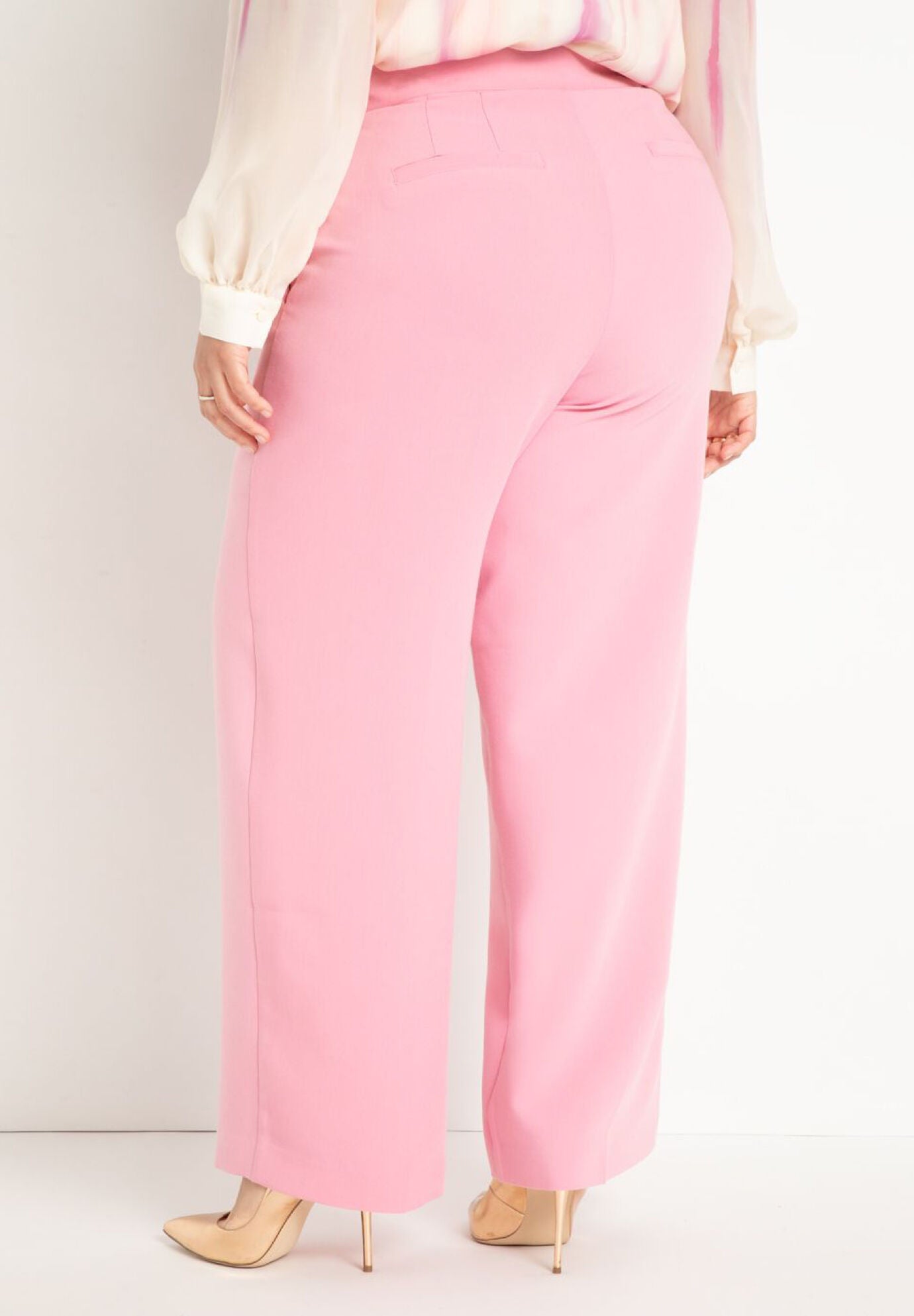 Wide leg sale pink trousers
