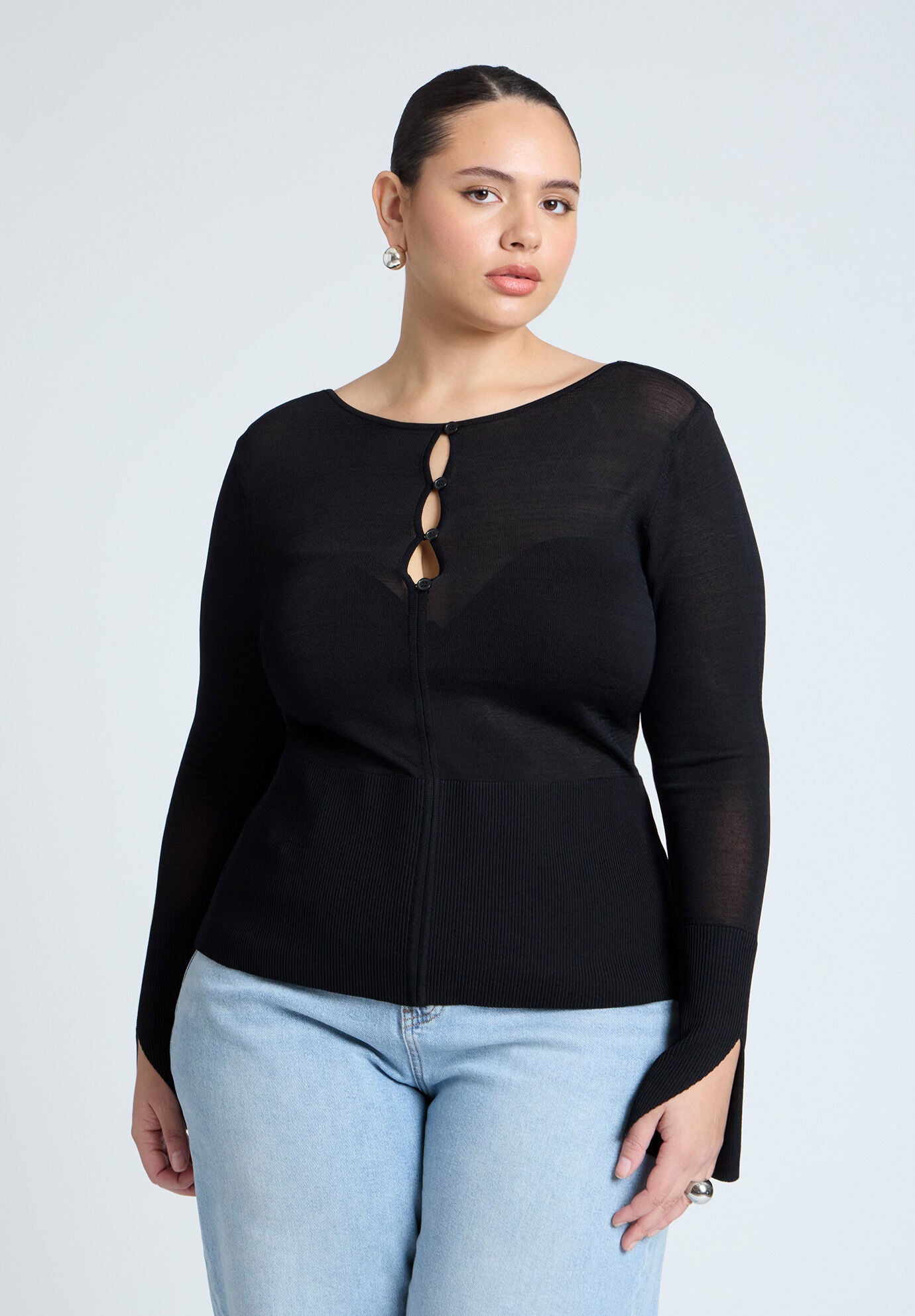 売れ筋商品|||エロクイ カットソー トップス レディース Women's Boxy Three Quarter Sleeve Turtleneck Storm blue Boxy Turtleneck Sweater with Three Quarter Sleeves, Storm