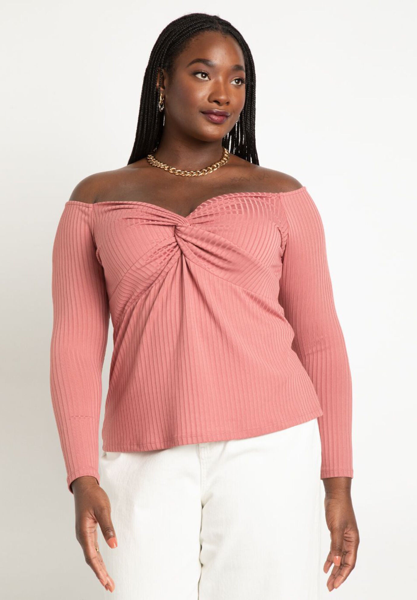 Pink off the shoulder top plus size new arrivals