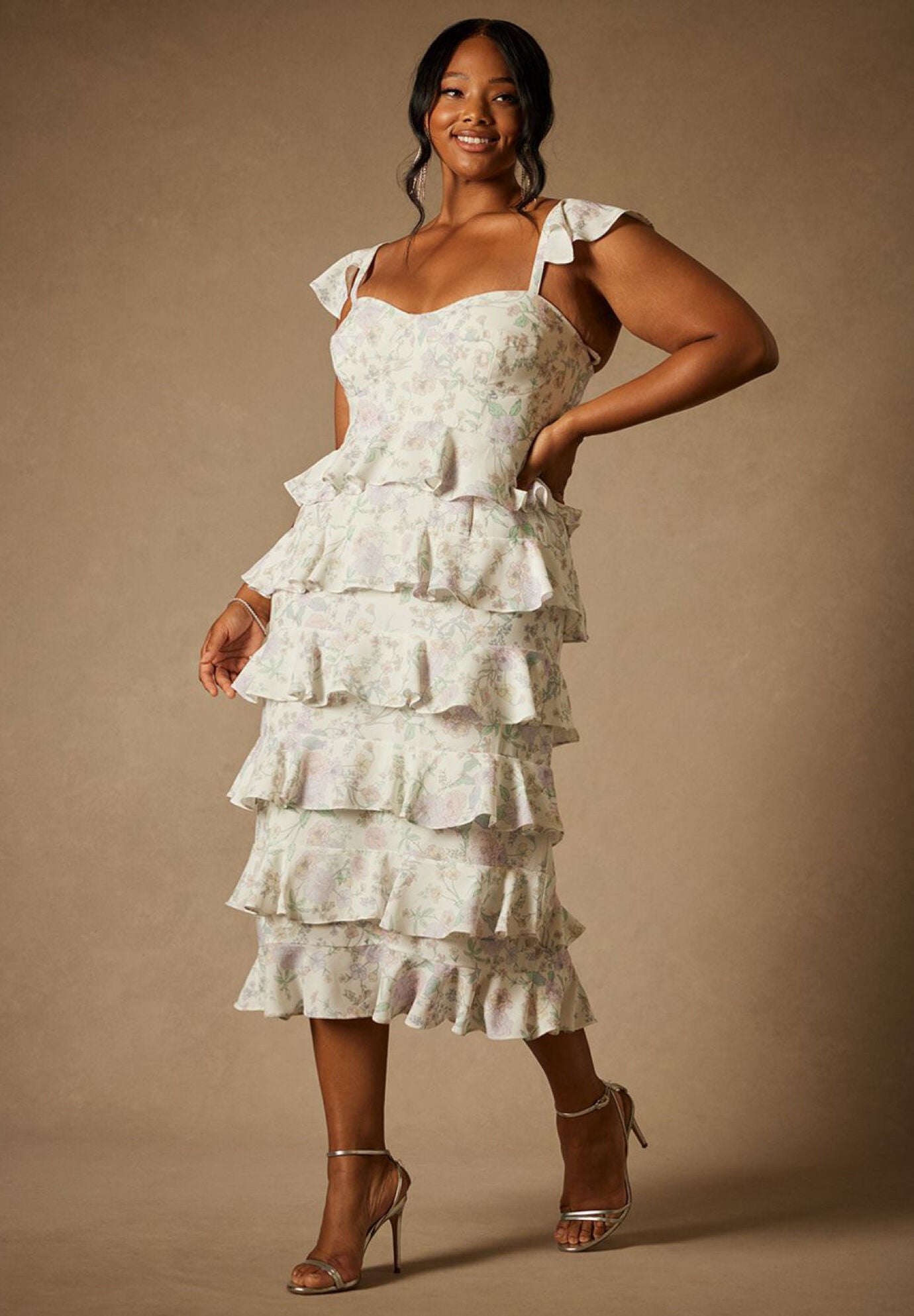 Eloquii lace evening dress with pleated skirt online