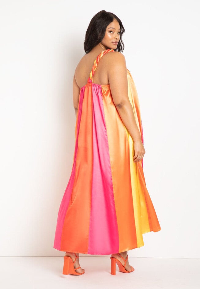 Gabi Fresh Swim x ELOQUII One Shoulder Asymmetrical Coverup Maxi Dress, , alternate image number null