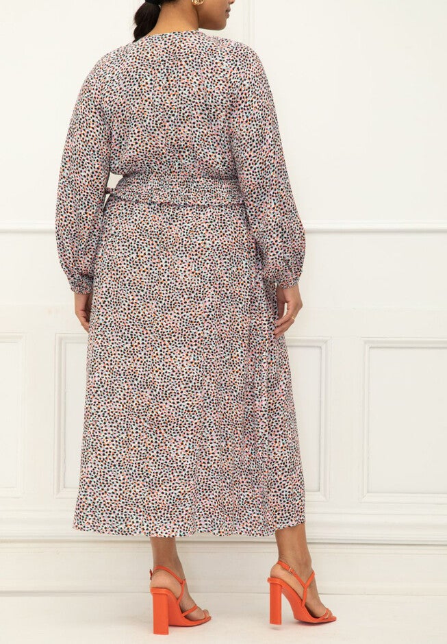 ELOQUII Elements Poet Sleeve Smocked Waist Maxi Dress, , alternate image number null